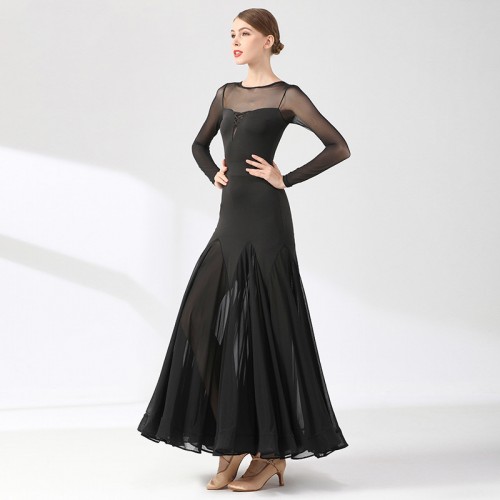 Women black ballroom dance dresses ballroom dance skirt foxtort standard smooth dance costume waltz tango dance dresses